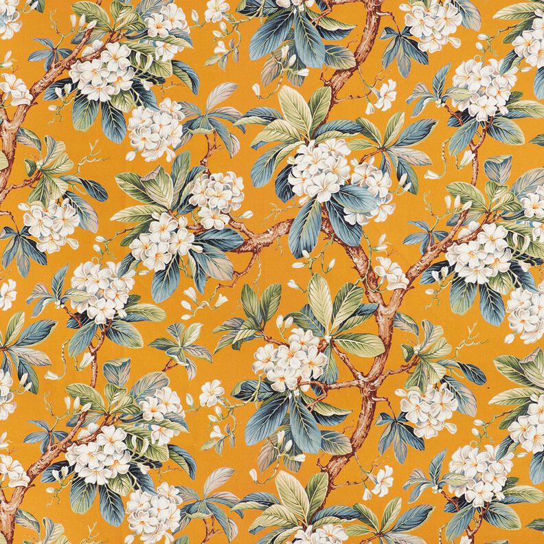 Dekorationstyg Canvas blommande träd – senap,  image number 1