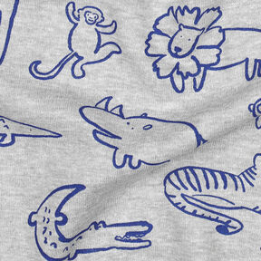 Sweatshirt Safaridjur | by Poppy – silvergrå/kungsblått, 