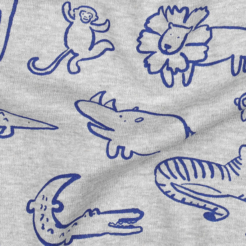 Sweatshirt Safaridjur | by Poppy – silvergrå/kungsblått,  image number 2