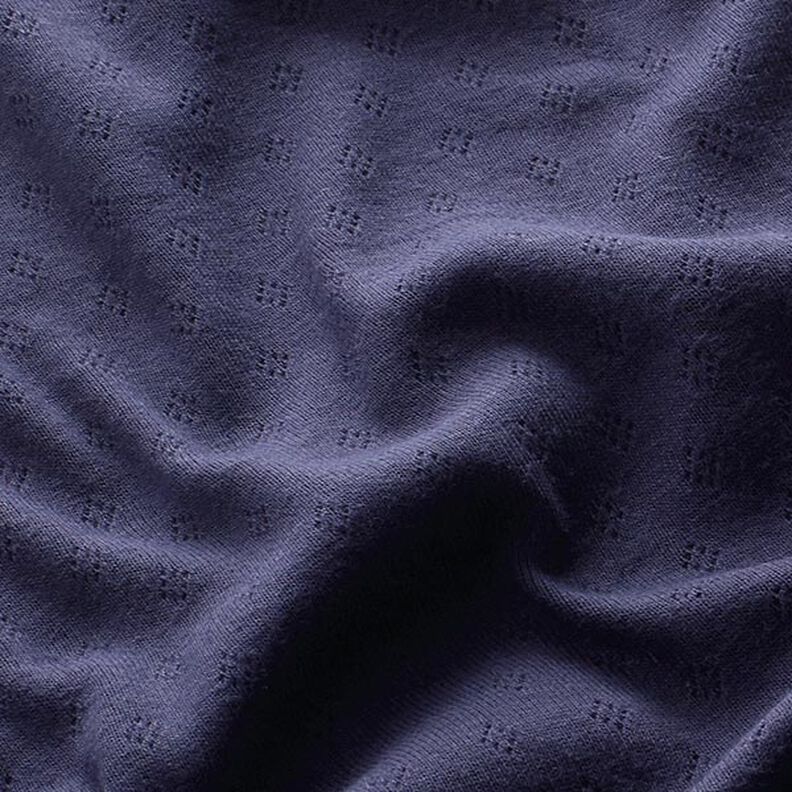 Finstickad jersey med hålmönster – marinblått,  image number 2