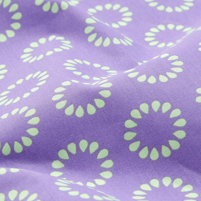 Behandlad bomull Färgglada cirklar – lavender/majgrön, image number 2