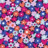 Bomullsjersey Färgglada blommor | Poppy Fabrics – nattblå,  thumbnail number 1