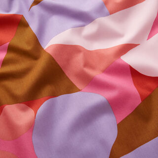 bomullspoplin abstrakta former | Nerida Hansen – pink/fläder, 