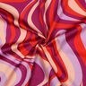 Bomullssatin Retrovågor | Poppy Fabrics – purpur/brandgul,  thumbnail number 3