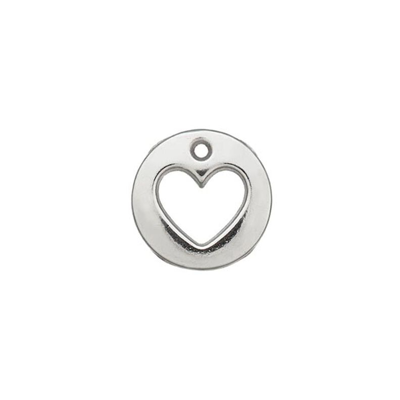 Dekorationsdetalj Hjärta [ Ø 12 mm ] – silver metallic,  image number 1