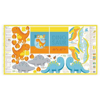 DINO FRIENDS Cut & Sew tyg panel dinosaurier [ 80 x 155 cm ] | Kullaloo, 