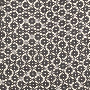 Chiffong blomsterornament &ndash; svart/vit, 