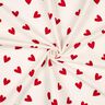 Bomullsflanell hjärtan | Poppy Fabrics – elfenbensvit/karminröd,  thumbnail number 3