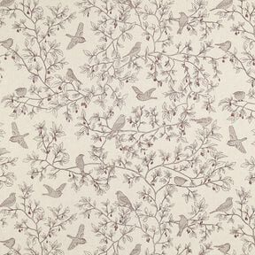 Dekorationstyg Halvpanama s&aring;ngf&aring;glar &ndash; natur/burgunder, 