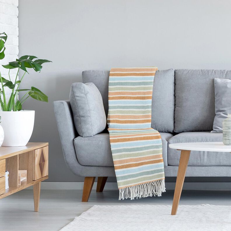 Antipilling Fleece färgglada ränder – vit/grön,  image number 5