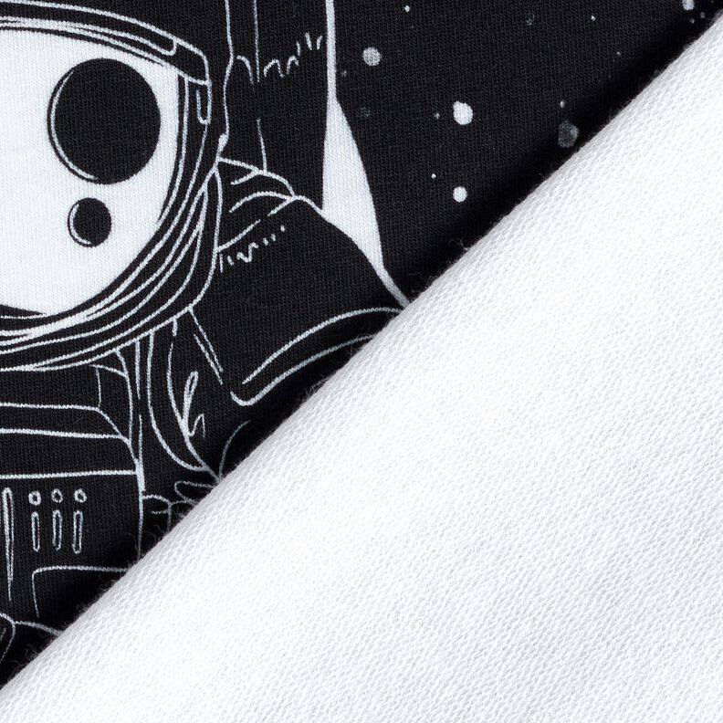 French Terry Panel Spaceman | Glitzerpüppi – svart/vit,  image number 4
