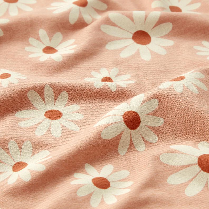 Bomullsblandning Jersey småblommor – ljus gammelrosa, image number 2