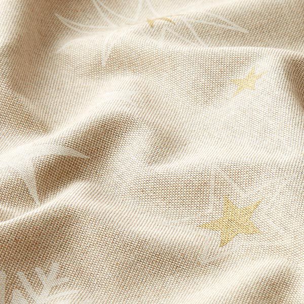 Dekorationstyg Halvpanama Skimrande stjärnor – guld/vit,  image number 2