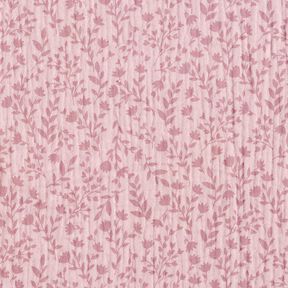 Muslin/Dubbel-krinkelväv tvåfärgade blomrankor – ljus gammalrosa, 