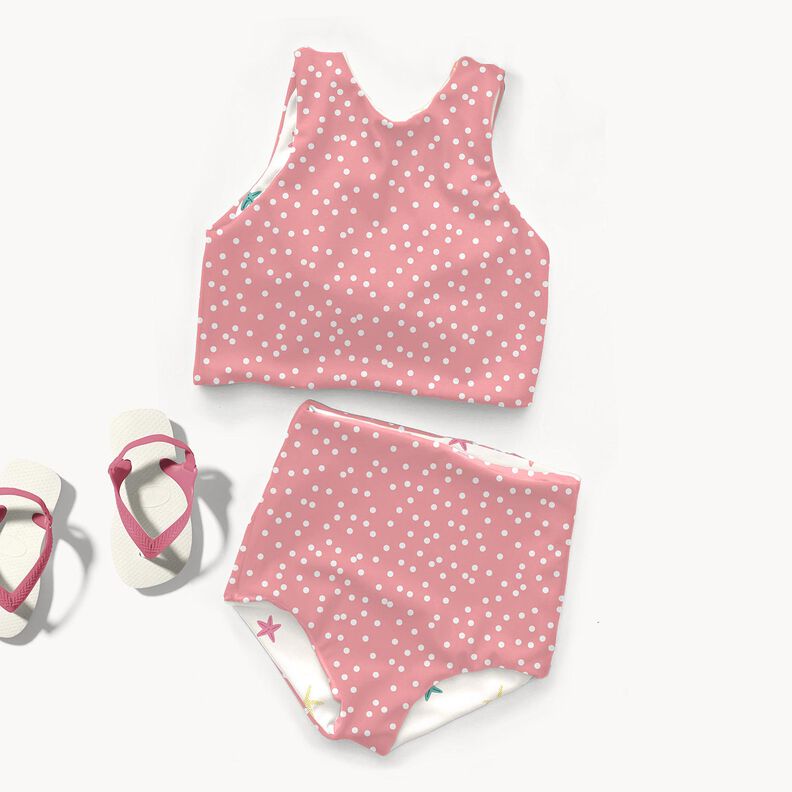 Baddräktstyg UPF50 Små prickar – rosa/vit,  image number 5
