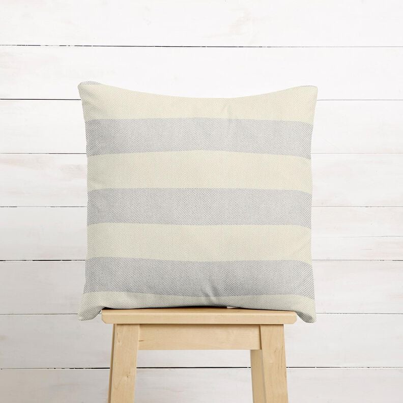 Dekorationstyg Panama breda r&auml;nder &ndash; silvergr&aring;/ljusbeige,  image number 6