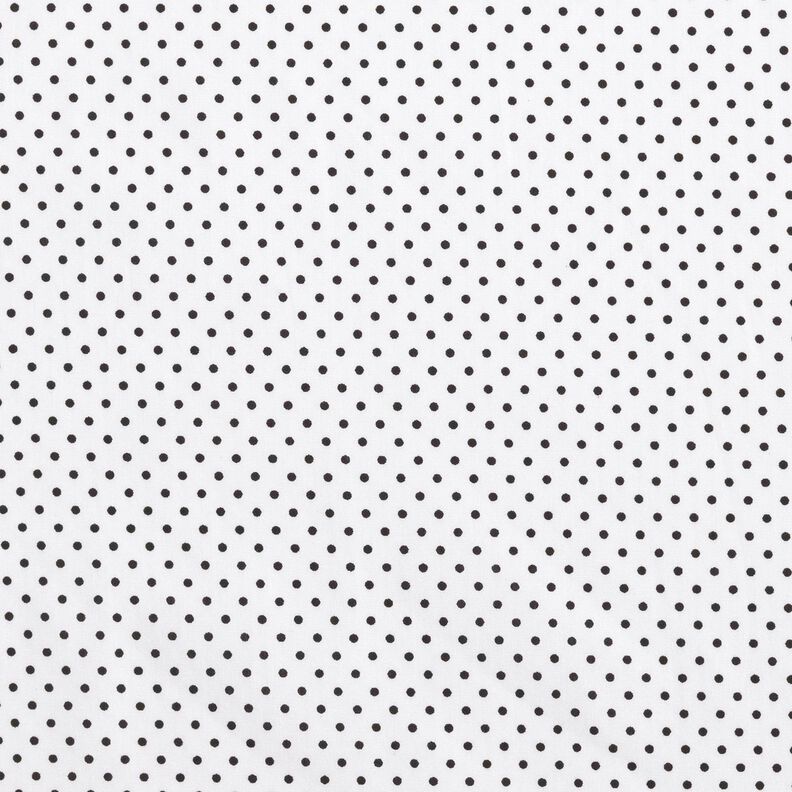 Bomullspoplin mini-polkaprickar – vit/svart, image number 1