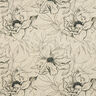 Dekorationstyg Halvpanama tecknade blommor – anemon/svart,  thumbnail number 1