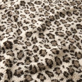 Teddyplysch leopardmönster – ljusbeige/dyn, 