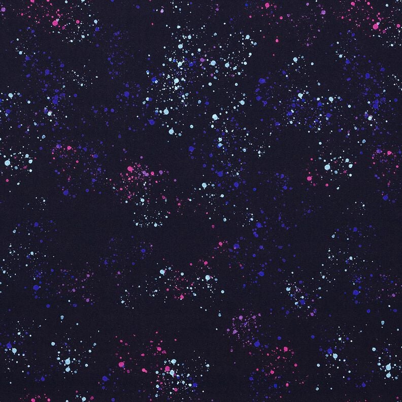 Bomullsjersey färgglada stänk | Glitzerpüppi  – nattblå/blålila,  image number 1