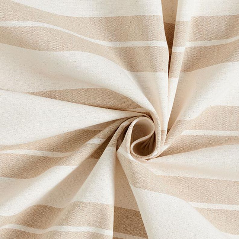 Dekorationstyg canvas återvunnet Blandade ränder – beige,  image number 3