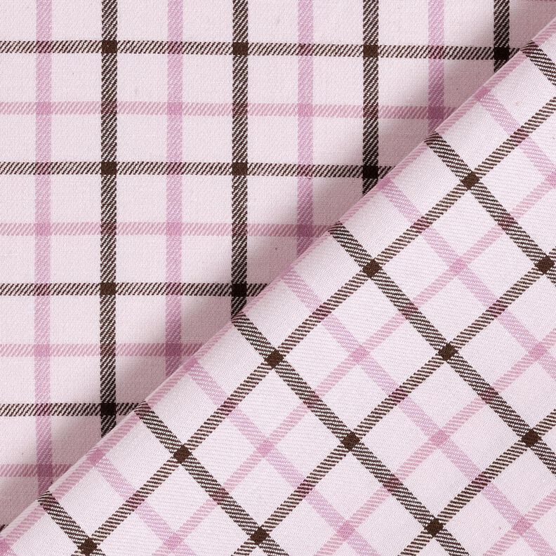 bomull skjorttyg rutmönster – rose/pastellviolett,  image number 3