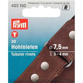 rörformiga nitar [20 styck | Ø 7,5 mm] - silver metallic| Prym, 