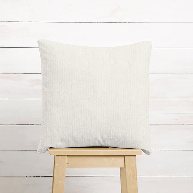 Dekorationstyg Jacquard diskreta ränder – yllevit,  image number 6