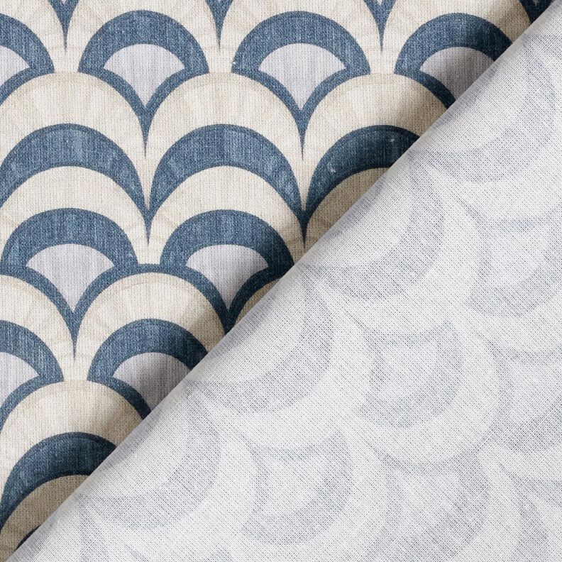 Bomullstyg Poplin eleganta valv – blågrått/ljus gråbrun, image number 4