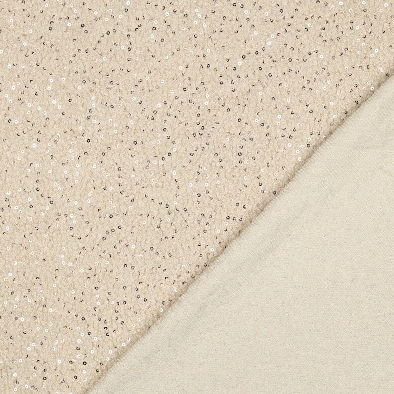 Stickad Bouclé Paljetter Enfärgat | Poppy Fabrics – cashew, image number 5