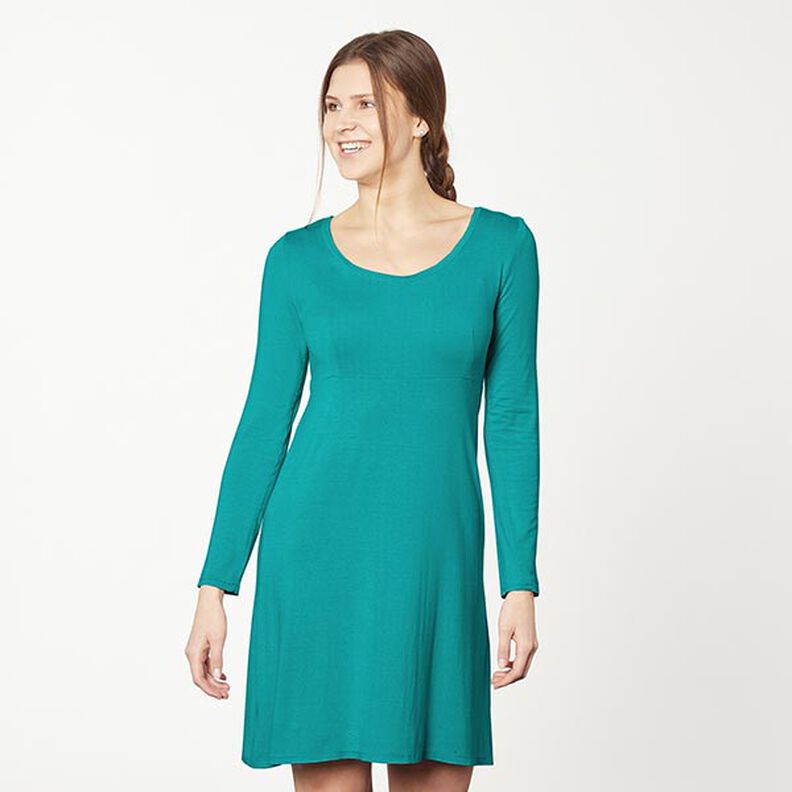 Bomullsjersey medium enfärgad – smaragdgrön,  image number 6
