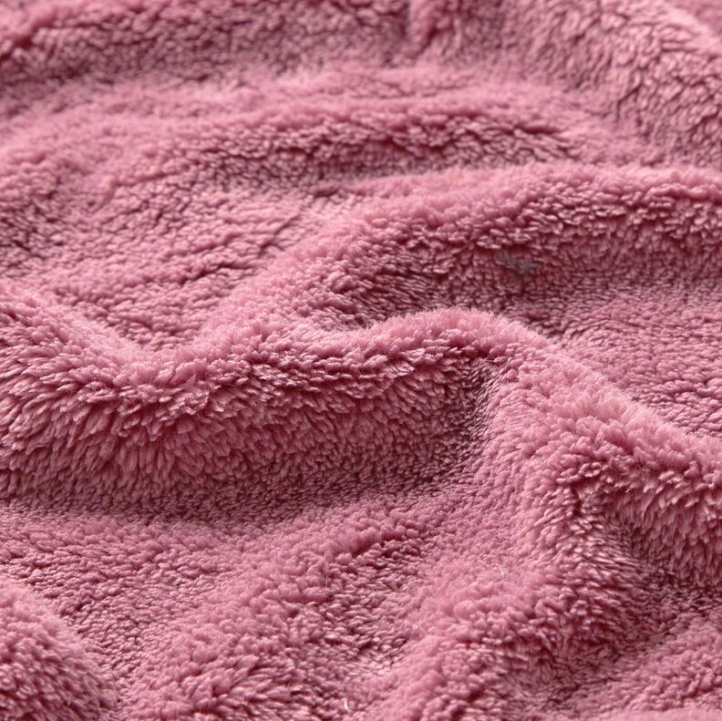 Fuskpäls plysch uni – mörk gammelrosa, image number 2