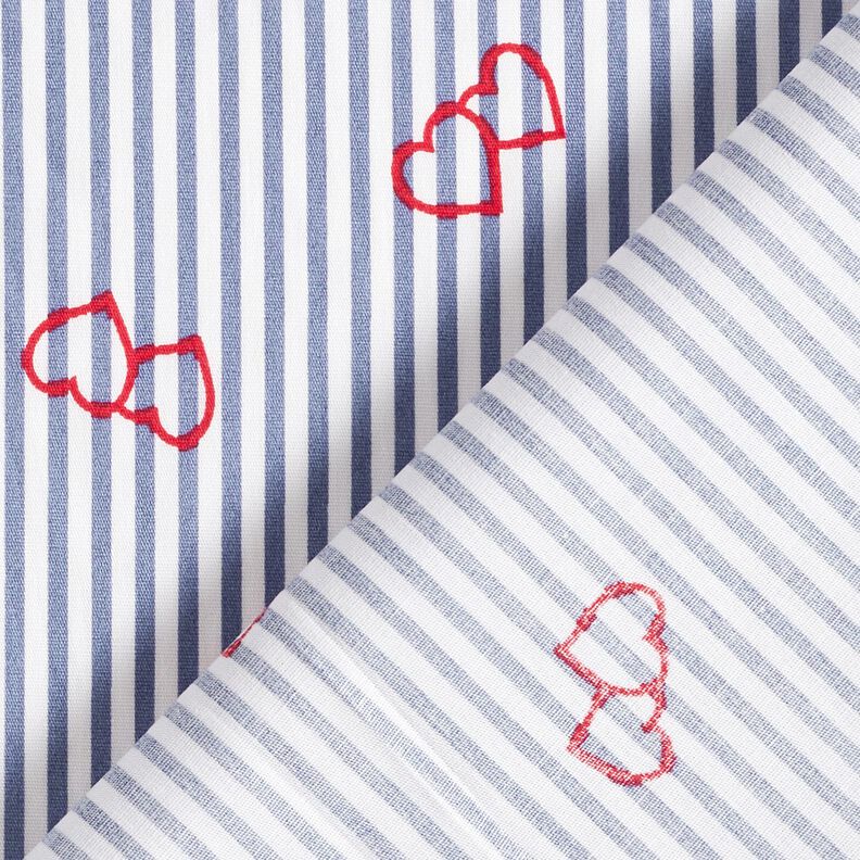 Poplin Stretch ränder och hjärtan – vit/indigo,  image number 4