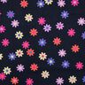 Babymanchester blommor med glittertryck | Poppy Fabrics – marinblå,  thumbnail number 1