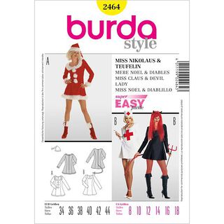 Fru jultomte / Djävul / Sjuksköterska, Burda 2464, 