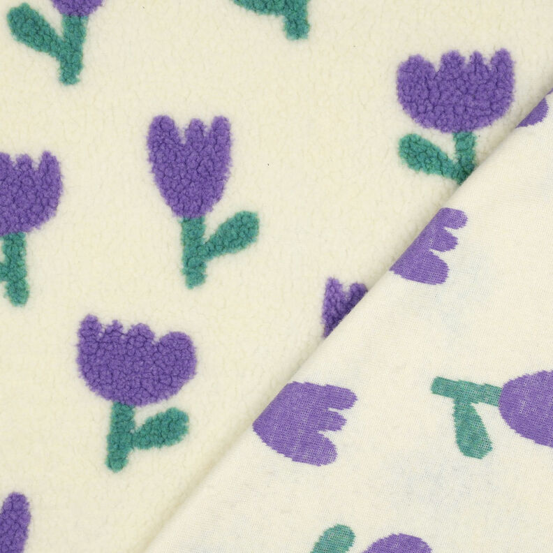 Teddyplysch tulpaner | Poppy Fabrics – elfenbensvit, image number 4