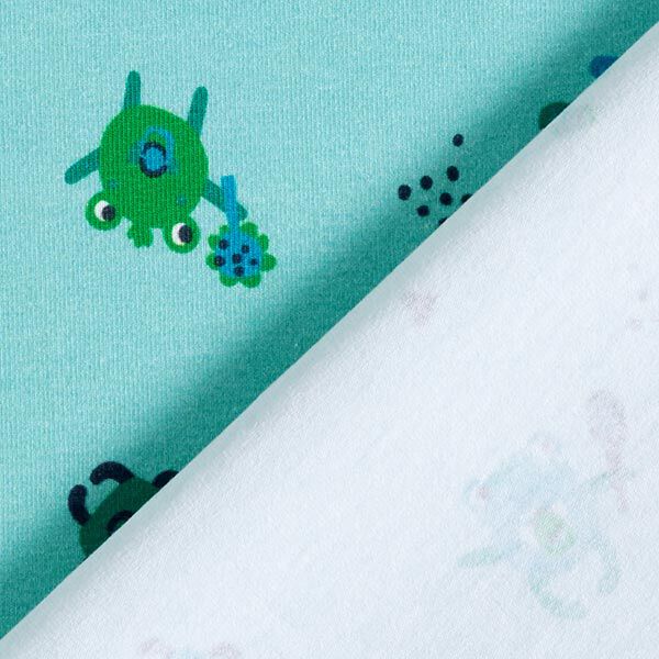 Bomullsjersey Babymonster | PETIT CITRON – ljus turkos, image number 4