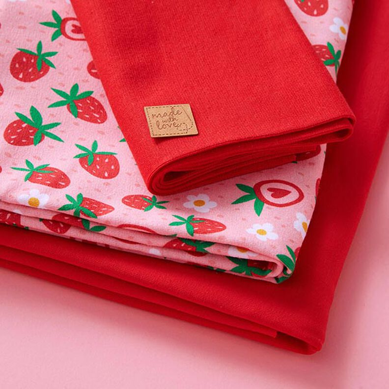 tygpaket jersey söta jordgubbar | PETIT CITRON – rosa,  image number 2