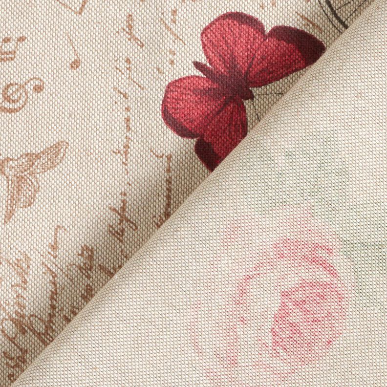 Dekorationstyg Halvpanama romantiskt collage – natur/ljus bärfärg, image number 4