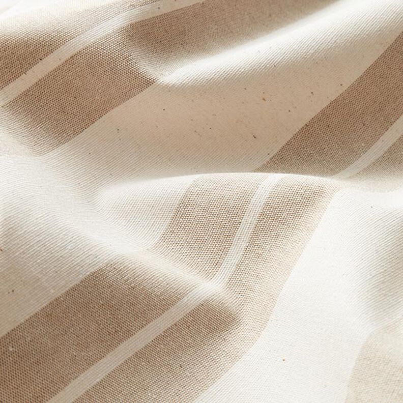 Dekorationstyg canvas återvunnet Blandade ränder – beige,  image number 2