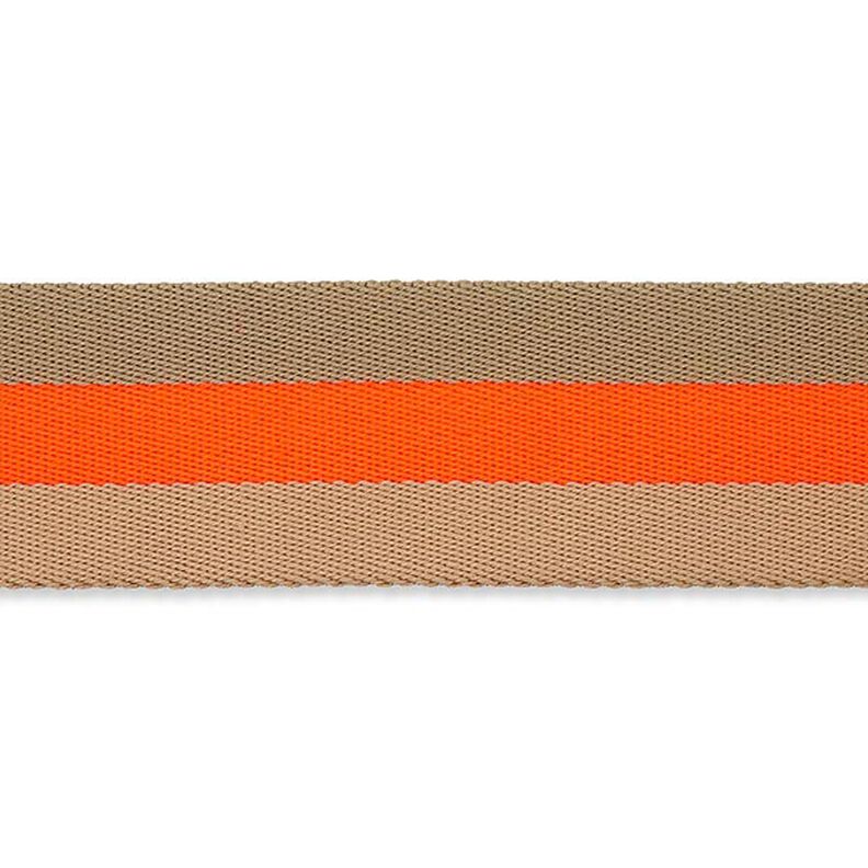 Väskband/bältesband Neon [ 40 mm ] – neonorange/beige,  image number 2