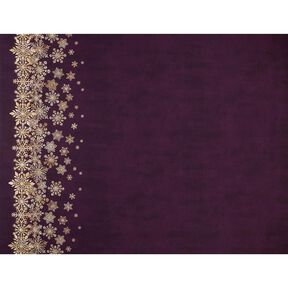French Terry Sommarsweat isblommor Brodyrtyg | Glitzerpüppi – aubergine/gammalguld, 