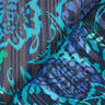 Chiffongsatin glitterränder paisleyblommor – turkos/svart,  thumbnail number 5