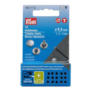 hålnitar 6-9mm spännområde [12 stycken | Ø 9 mm] | Prym – silver metallic, 