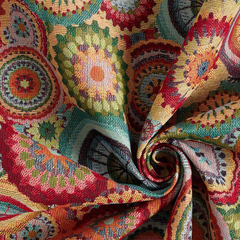 Dekorationstyg Gobeläng Mandala-cirklar – ljusbeige/rött,  image number 3