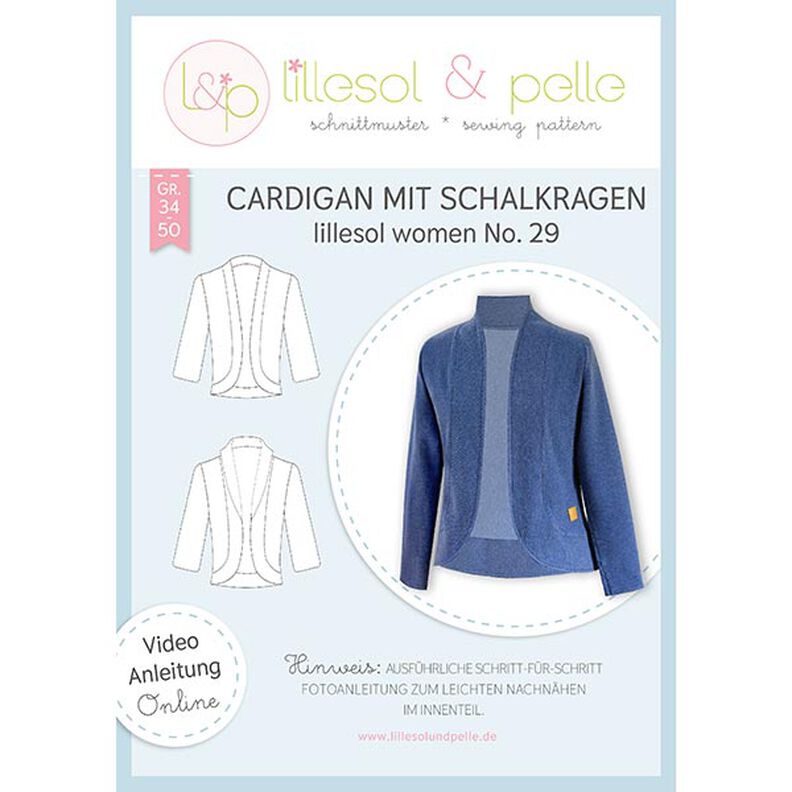 Cardigan med sjalkrage, Lillesol & Pelle No. 29 | 34 - 50,  image number 1