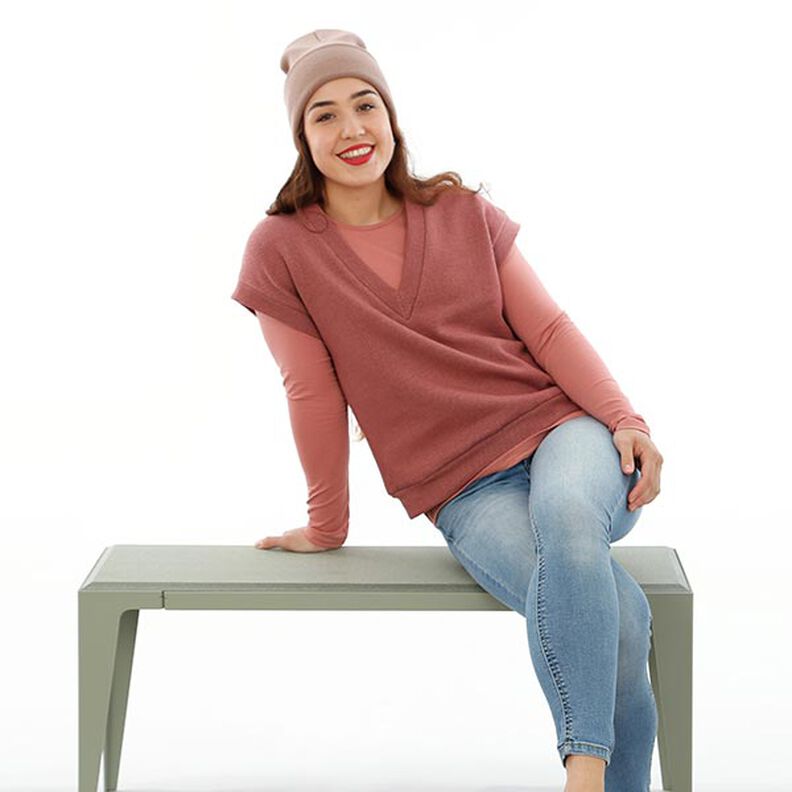 FRAU ULLI - kort slipover med V-ringning, Studio Schnittreif | XS - XXL,  image number 3