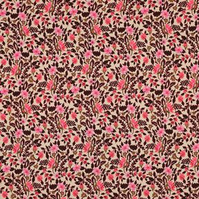 French Terry Sommarsweat små blommor Digitaltryck – cashew/intensiv rosa,  French Terry Sommarsweat små blommor Digitaltryck – cashew/intensiv rosa,