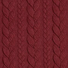 Jerseyjacquard Cloqué Flätat mönster – bordeauxrött, 