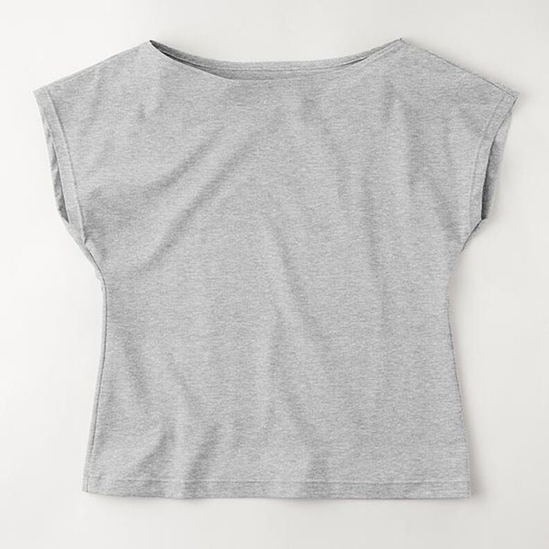 Bomullsjersey medium melange – ljusgrått,  image number 8
